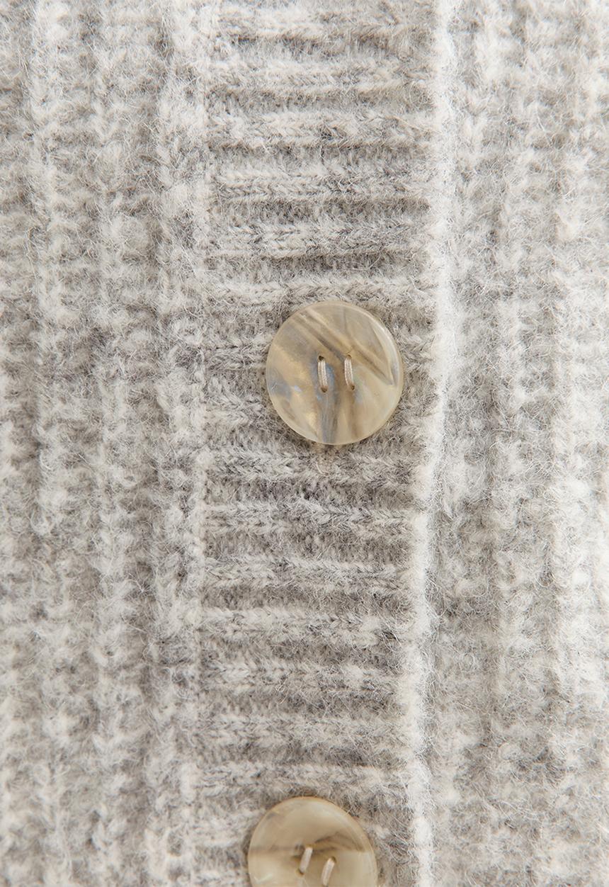 New Look - Chunky Knit V-Neck Cardigan - lt grey
