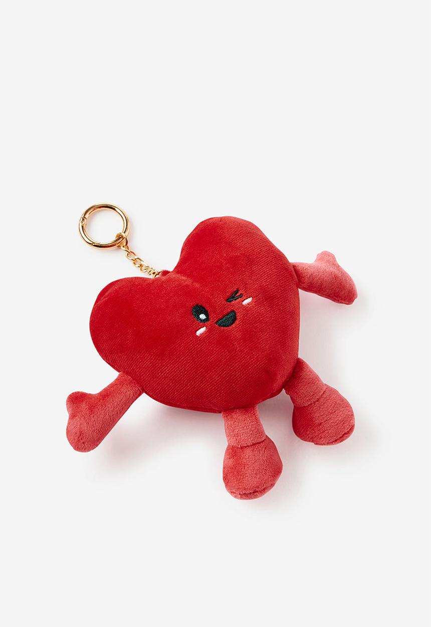 Cotton On - Brooklyn Bag Charm - Varsity Red/Heart