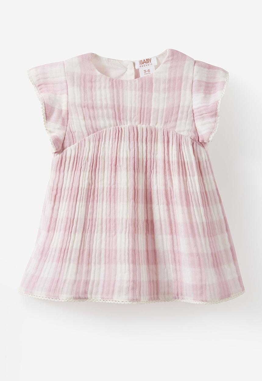 Cotton On - Organic Cotton Cheesecloth Dress - Thistle/Gingham