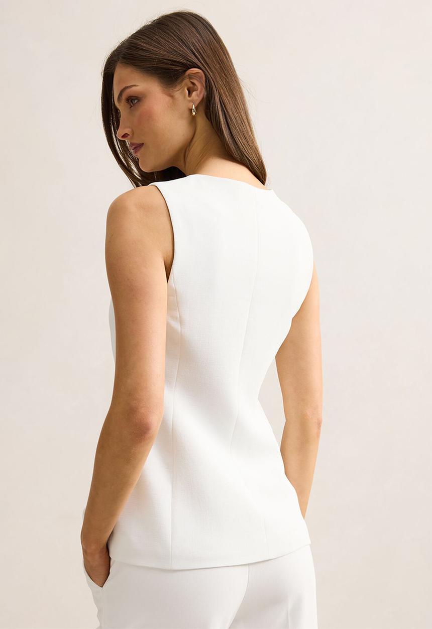 Forever New - Ayla contrast waistcoat in porcelain 