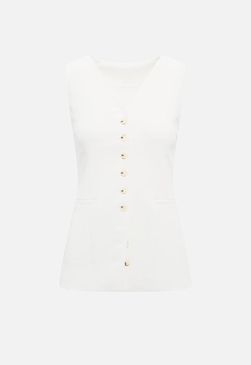 Forever New - Ayla contrast waistcoat in porcelain 