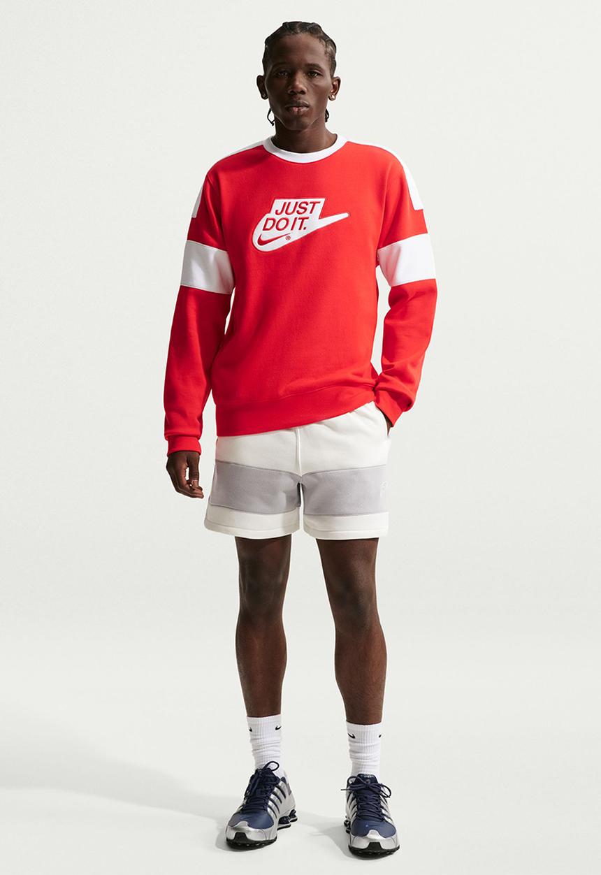 Nike - NSW Club BB Just Do It  23 Crew Sweatshirt  - Red/White