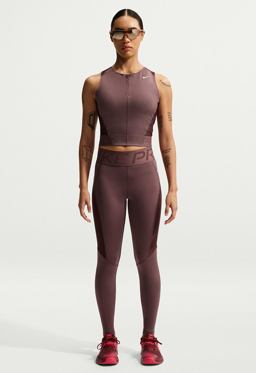 Nike - W Np Df Sculpt Hr 7/8 Tight Gg - Tattoo/Burgundy Crush/White