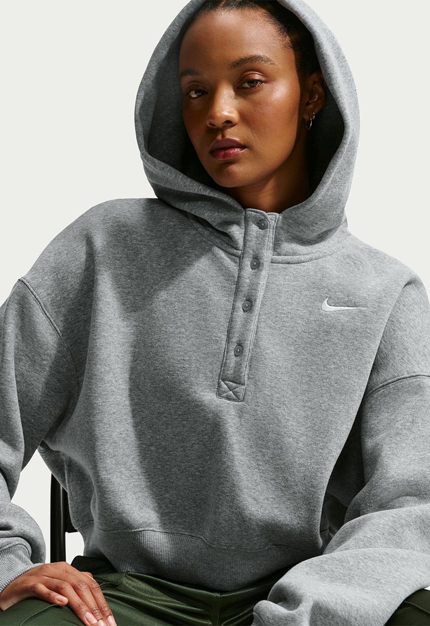 W Nsw Phnx Flc Os Crp Hnly Hdy - Dk Grey Heather/Base Grey/Sail