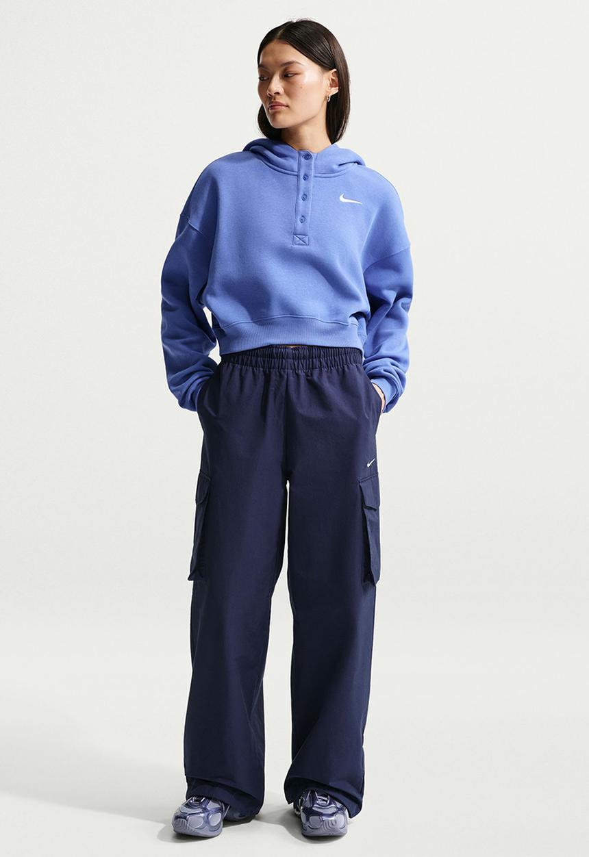 Nike - W Nsw Phnx Flc Os Crp Hnly Hdy - Lt Medium Blue/Sail