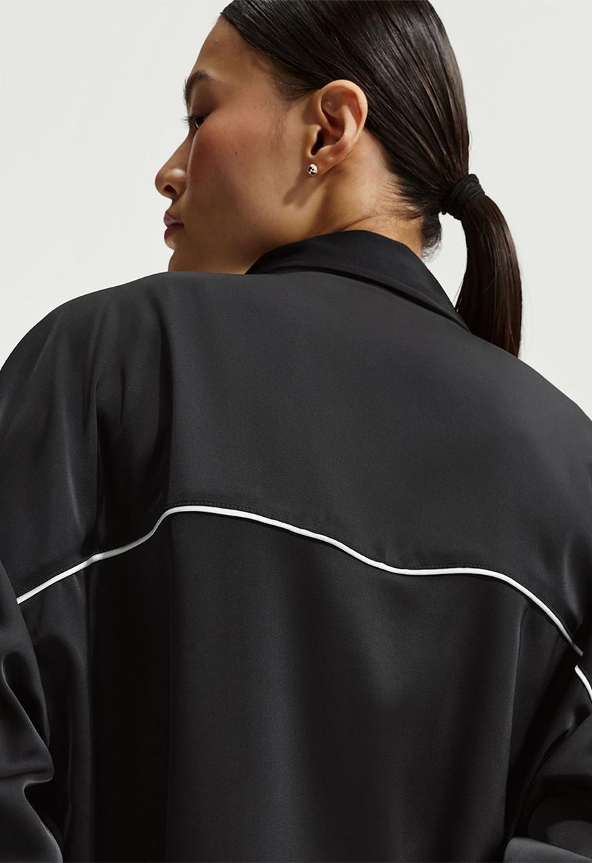 Nike - W Nsw Offln Wvn Stn Ls Top - Black/Sail