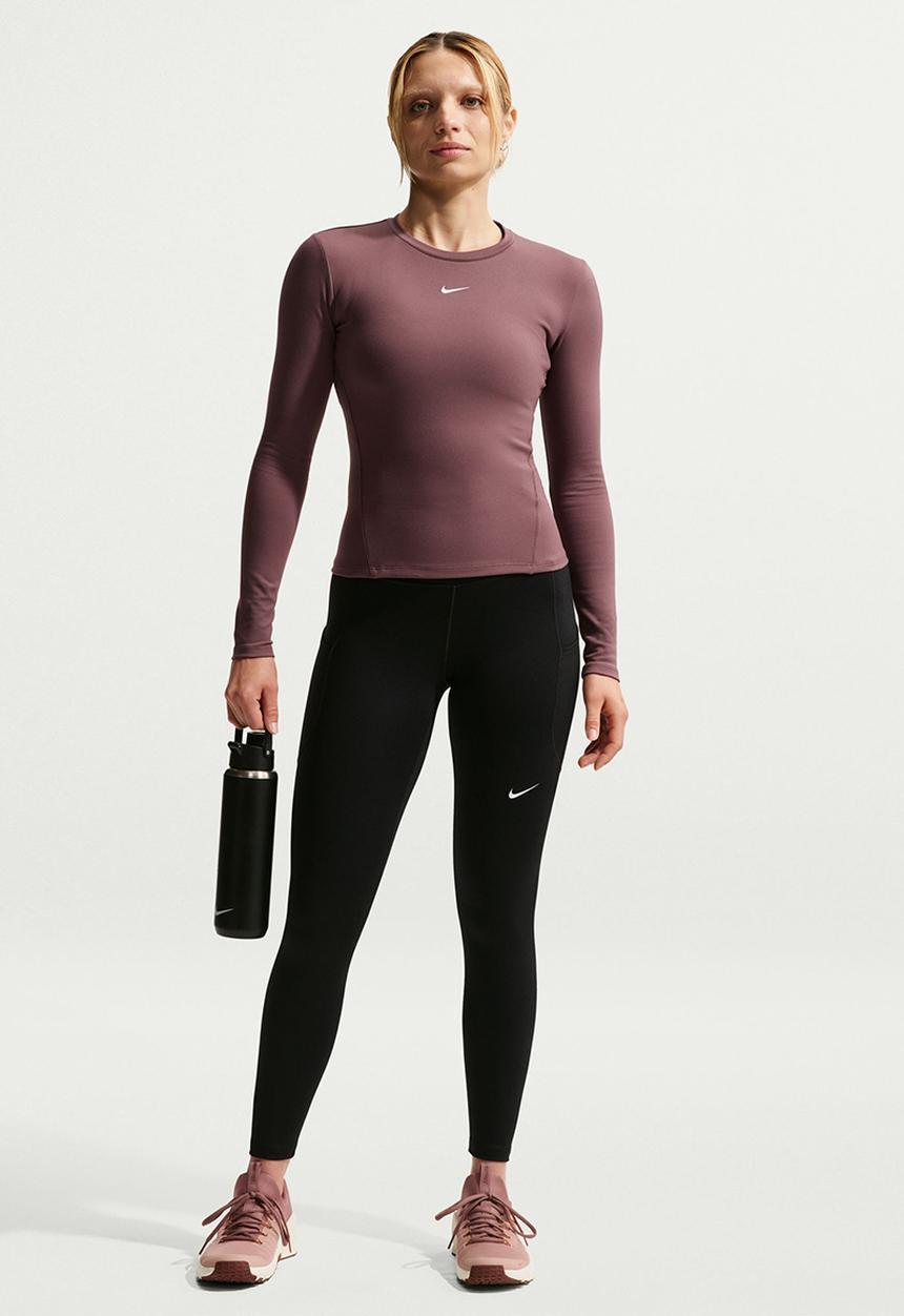 Nike - W Nk One Df Fttd Ls Top - Tattoo/White