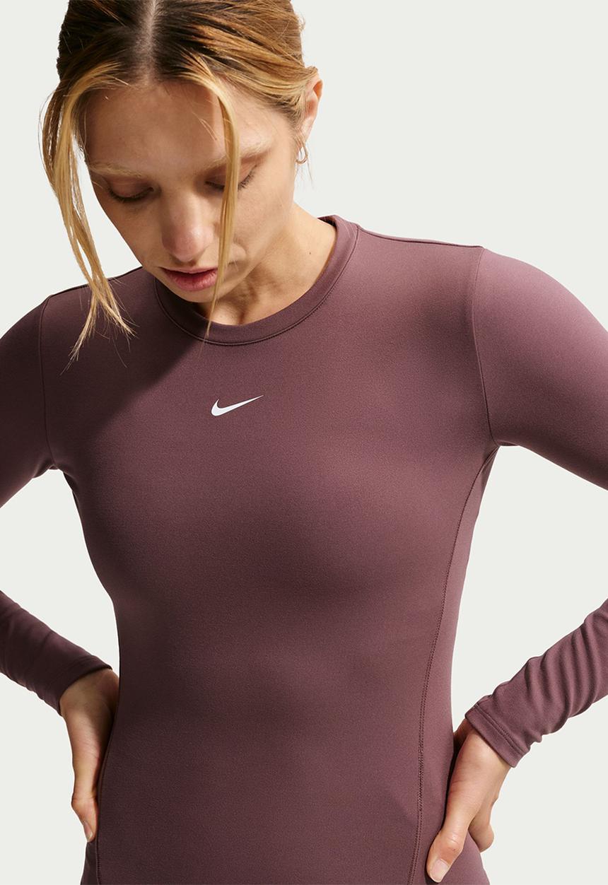 Nike - W Nk One Df Fttd Ls Top - Tattoo/White