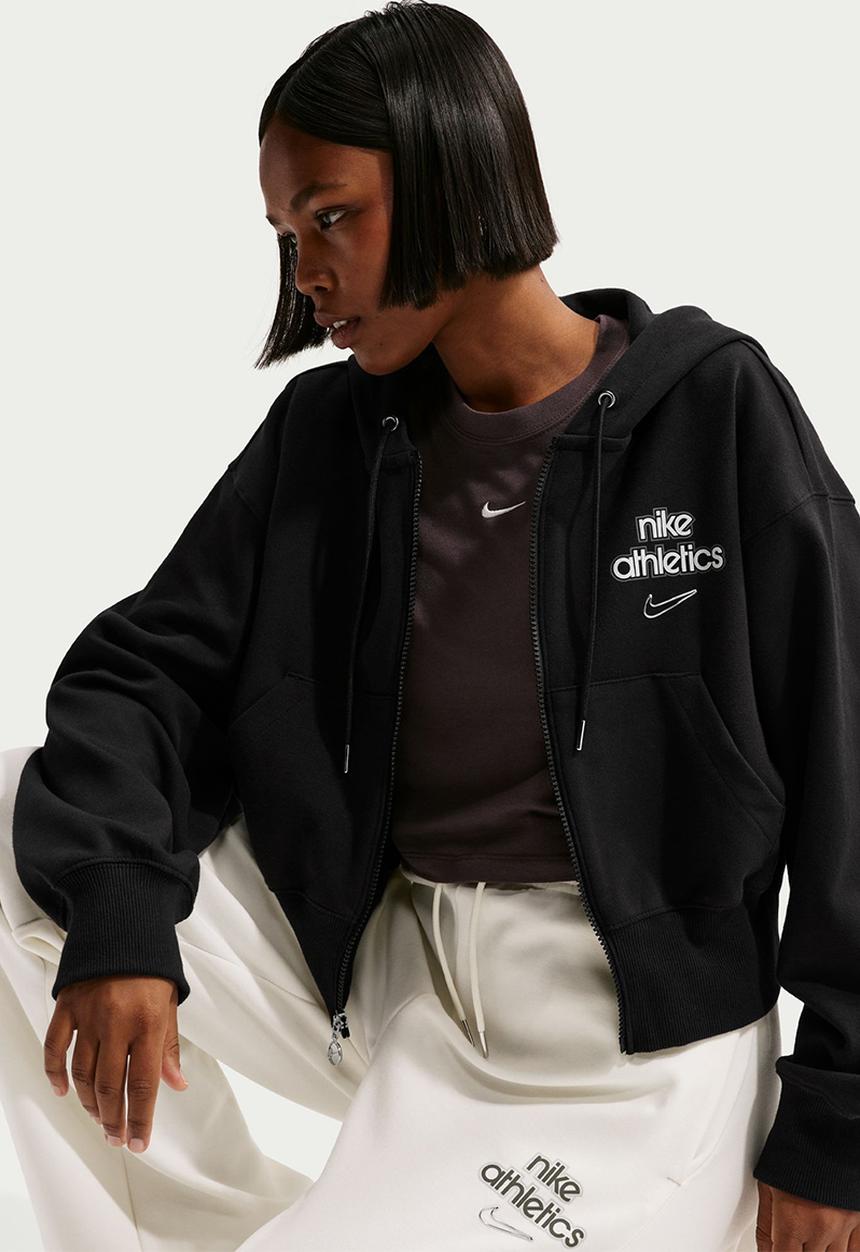 ふみ✴︎THE SHISHIKUI  hoodie nk_w / BLACK W Nk Phnx Flc Fz Hd Gls - Black