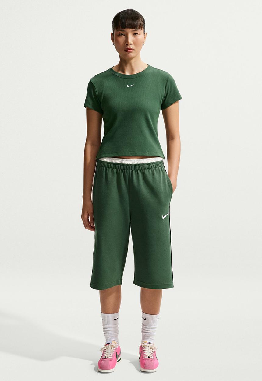 Nike - W Nsw Rib  Tght Ss Tee - Fir