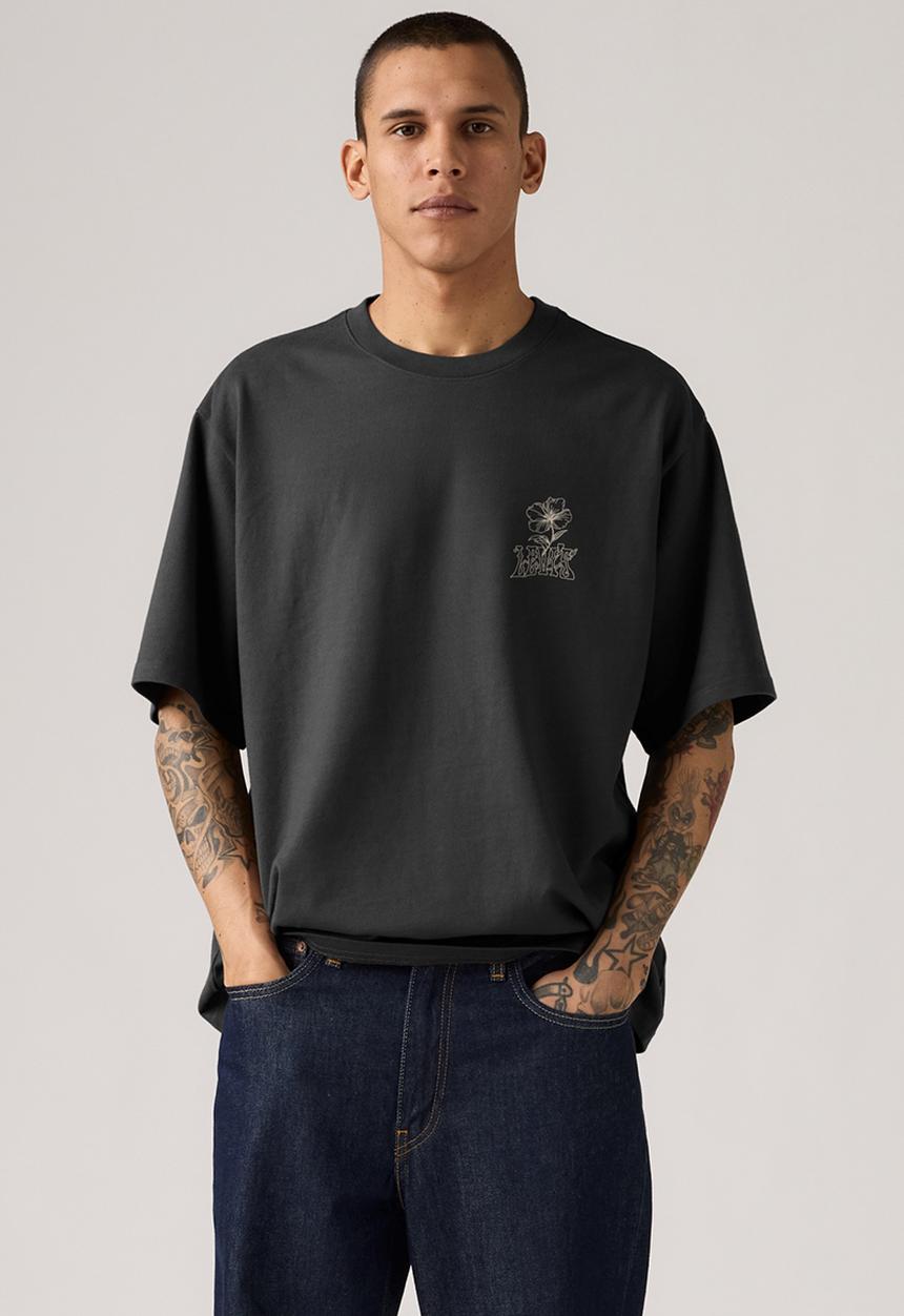 Levi’s® - HALF SLEEVE TEE - LEVIS TONAL SCRIPT FLORAL 2 PHANTOM