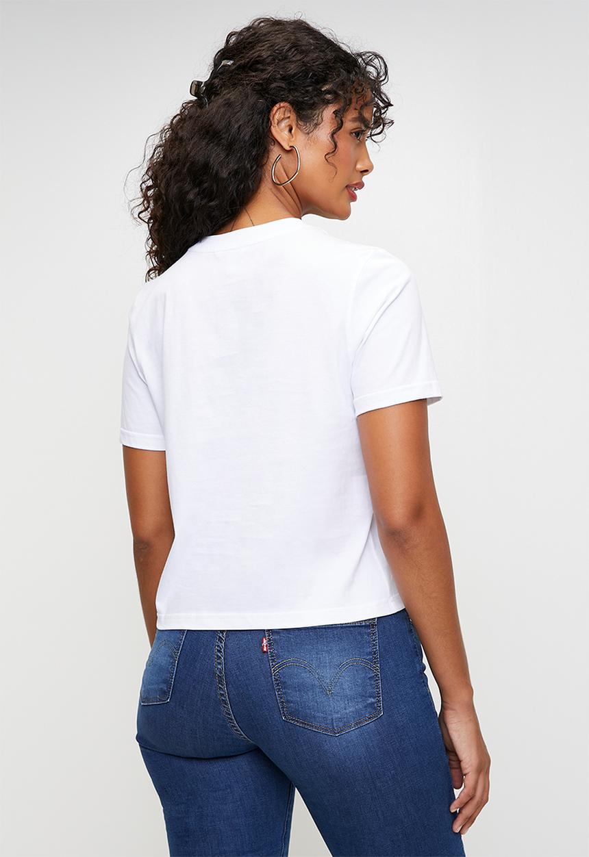 Steve Madden - Ladies theresa regular t-shirt with chain charm -  white