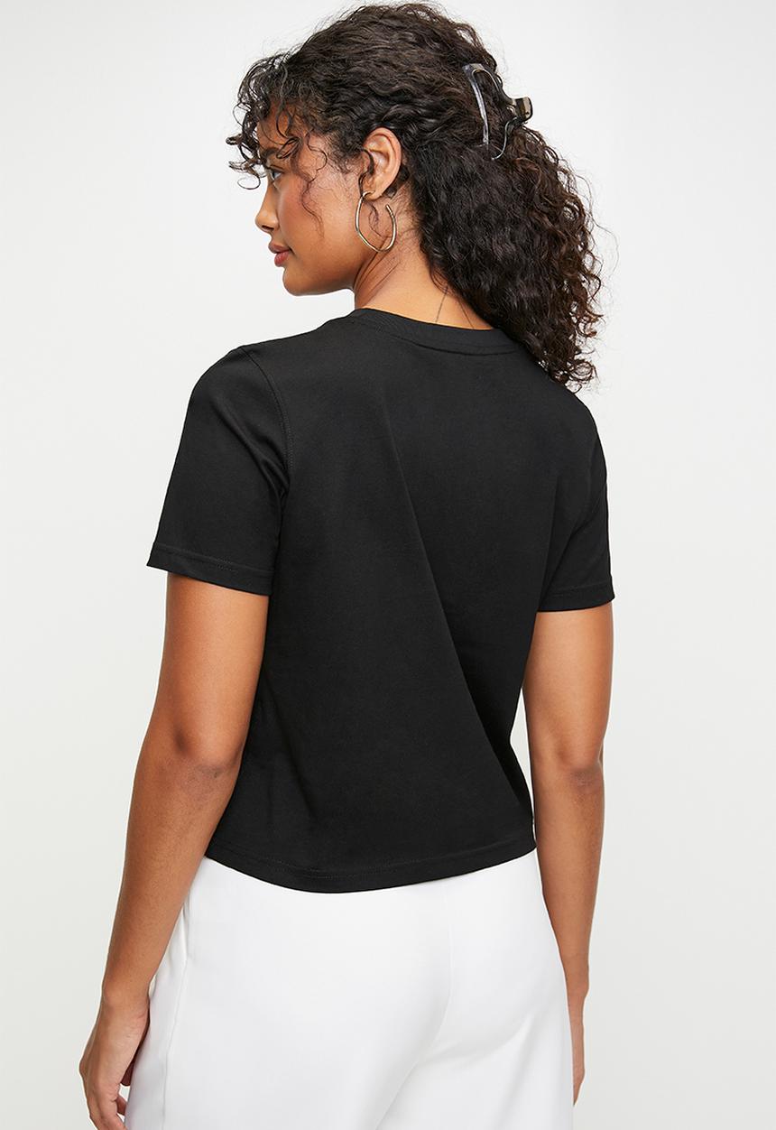 Steve Madden - Ladies theresa regular t-shirt with chain charm - black