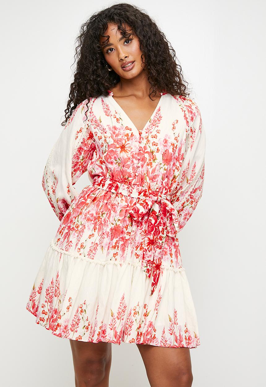 MILLA - Red floral mini dress - multi 