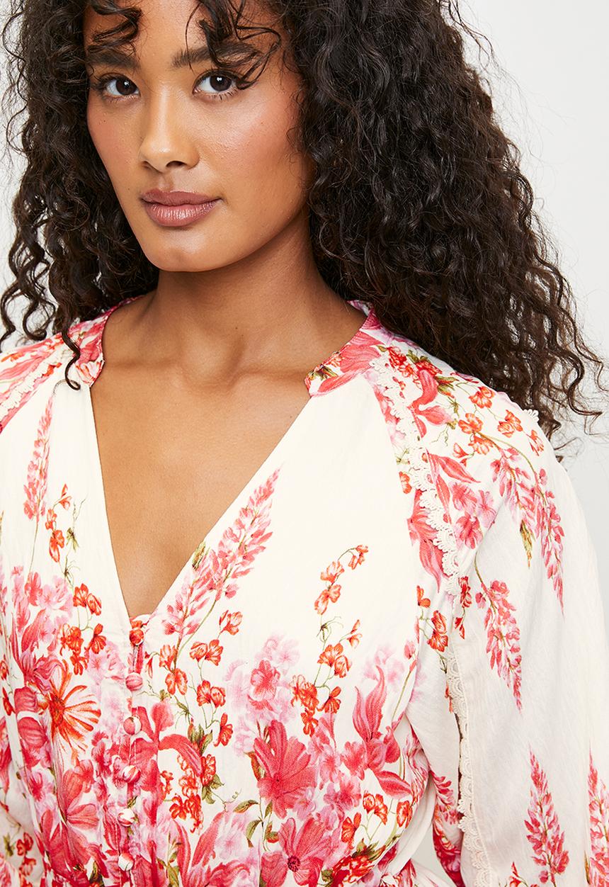 MILLA - Red floral mini dress - multi 