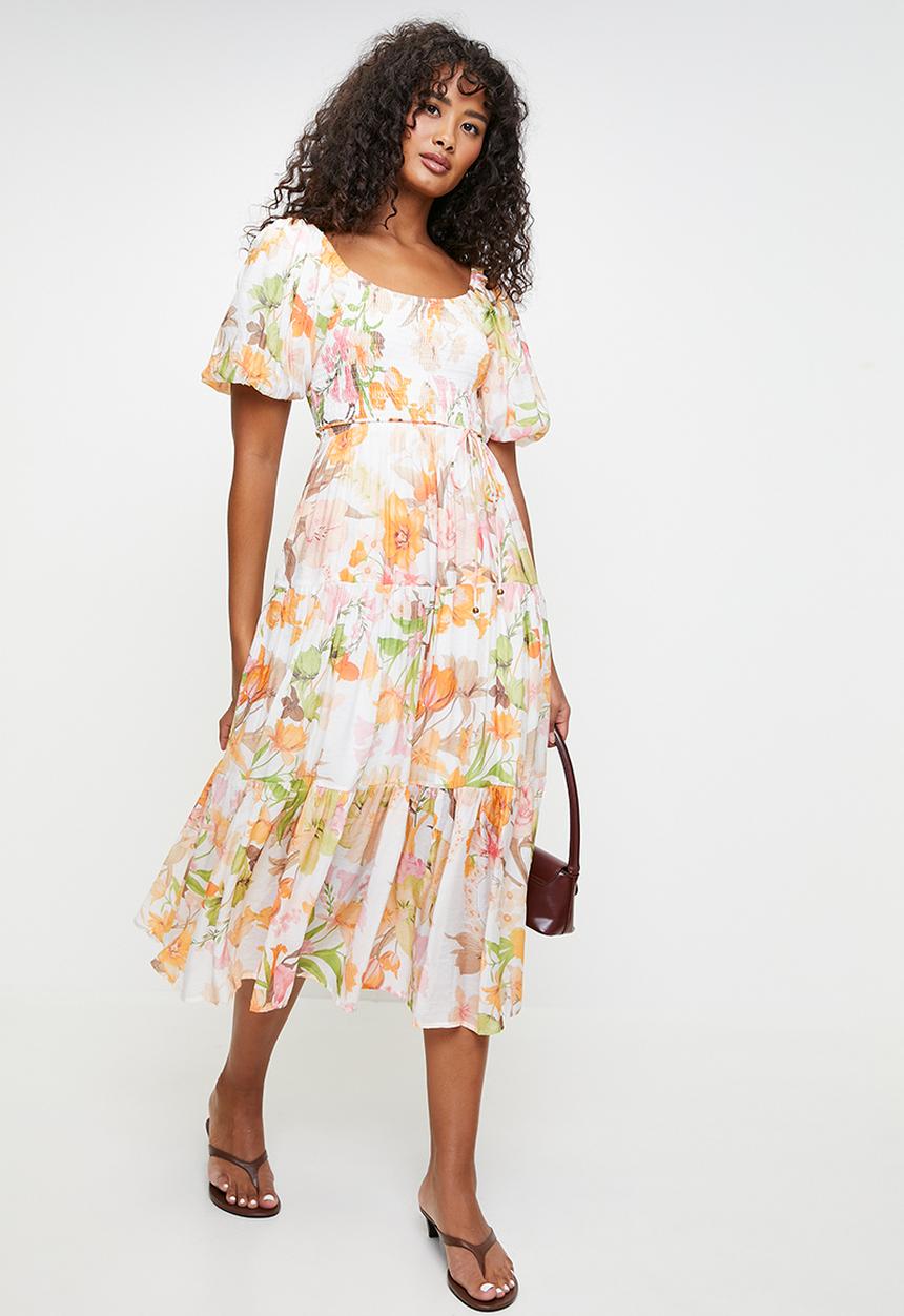MILLA - Floral tiered midi dress - floral