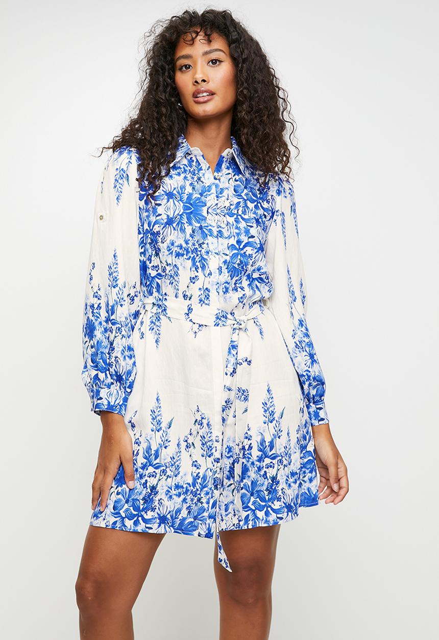MILLA - blue floral mini dress - blue 
