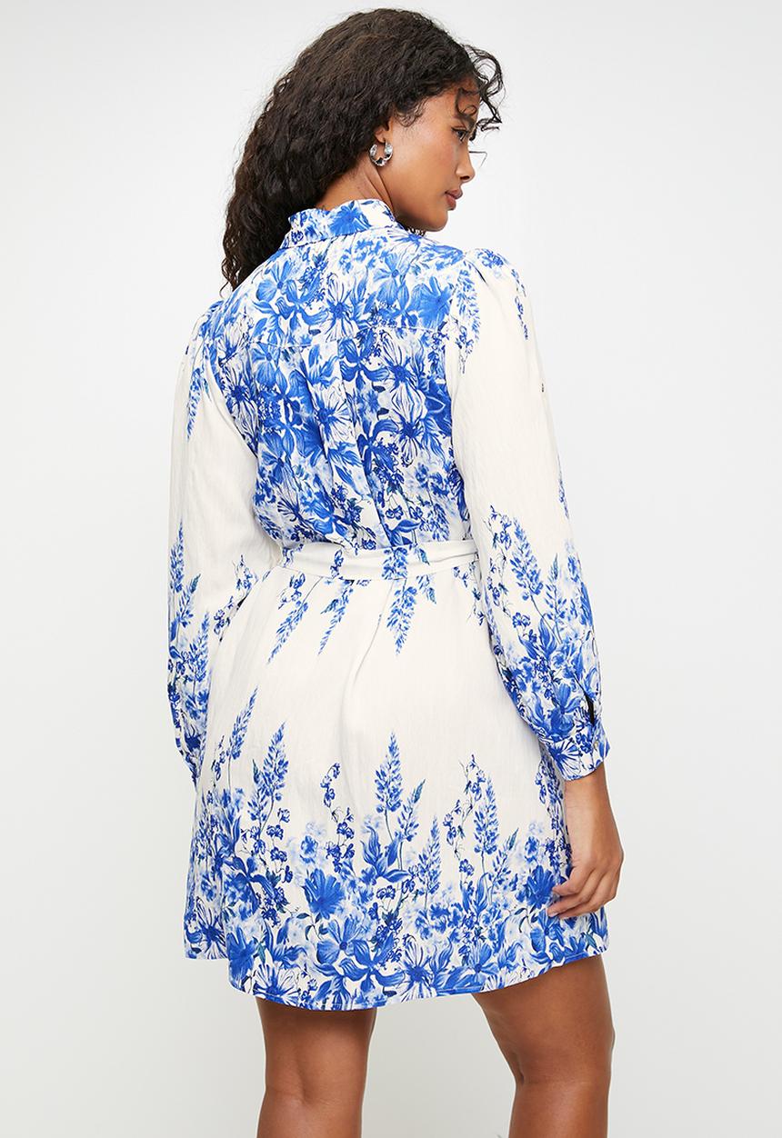 MILLA - blue floral mini dress - blue 