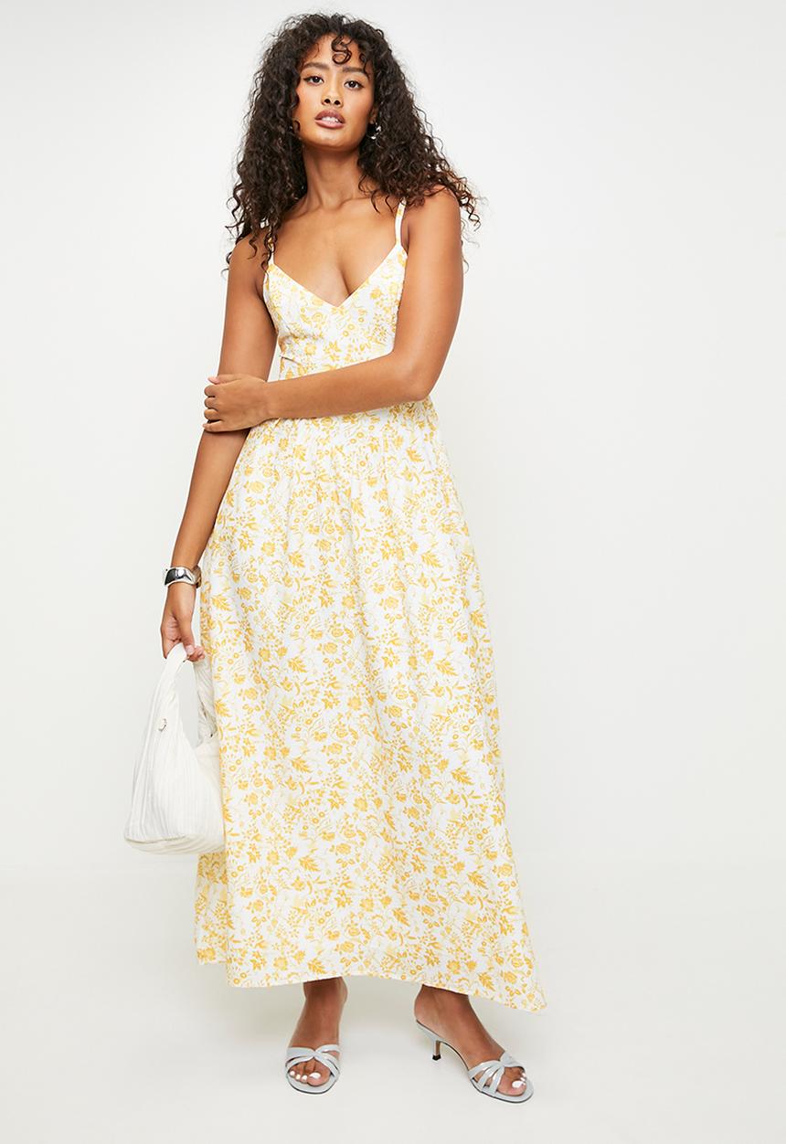 MILLA - Yellow floral Maxi dress - yellow