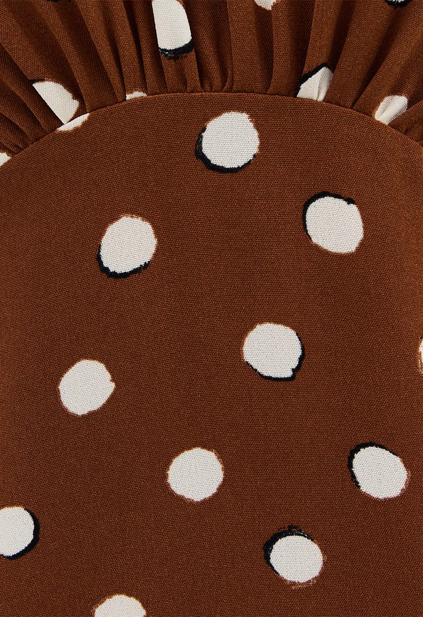 New Look - Dotty spot godet midi - brown