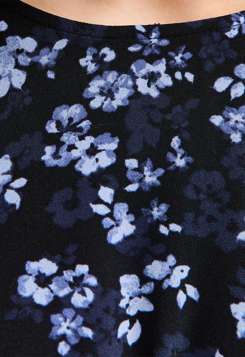 New Look - Ella painted floral godet midi - blue