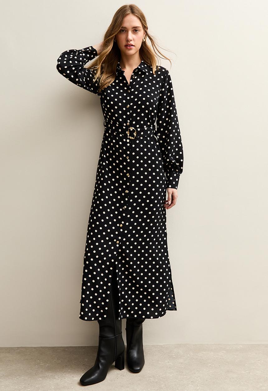 New Look - Jill spot shirt - black