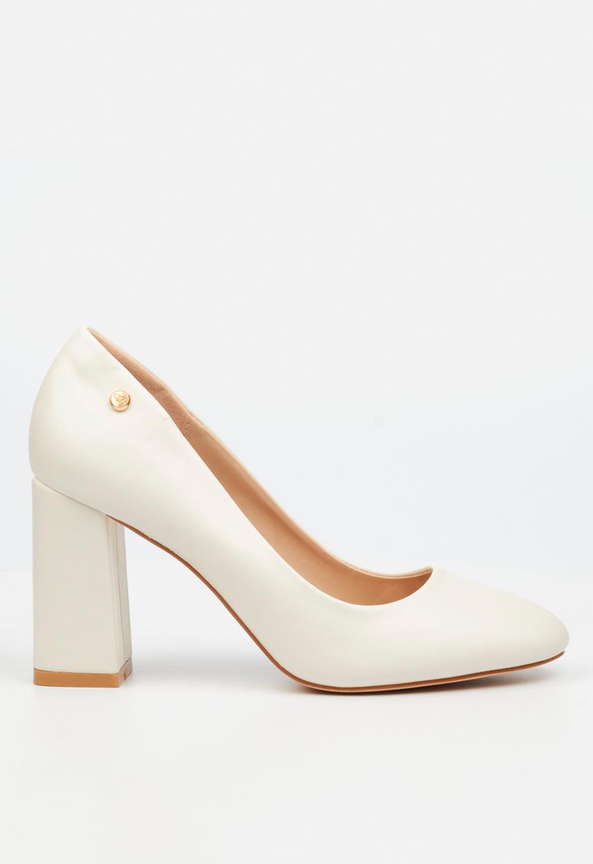 Miss Black - Nell 1 pump block heel  - white