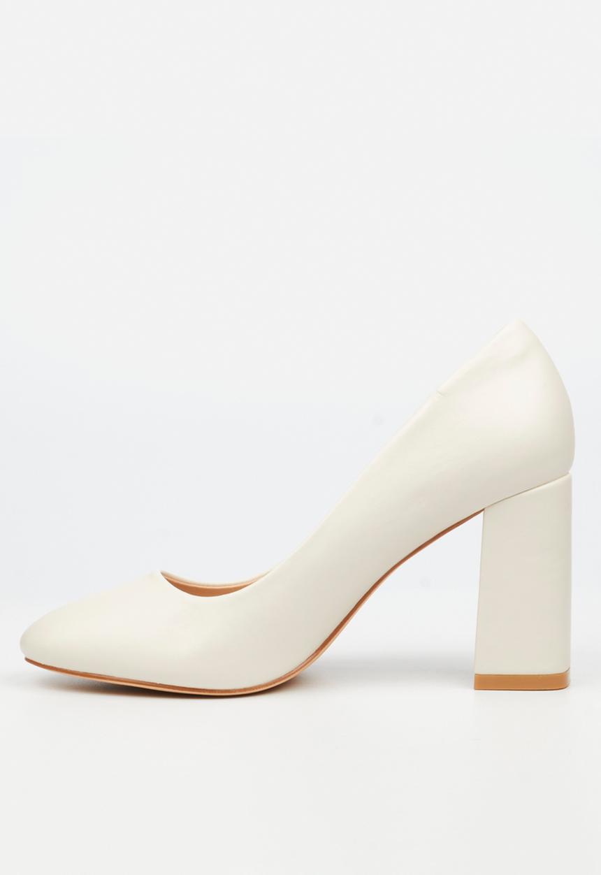 Miss Black - Nell 1 pump block heel  - white