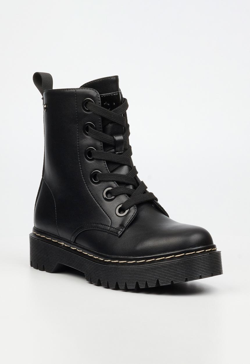 Miss Black - Nirvana 4 lace up flatform ankle boot - black