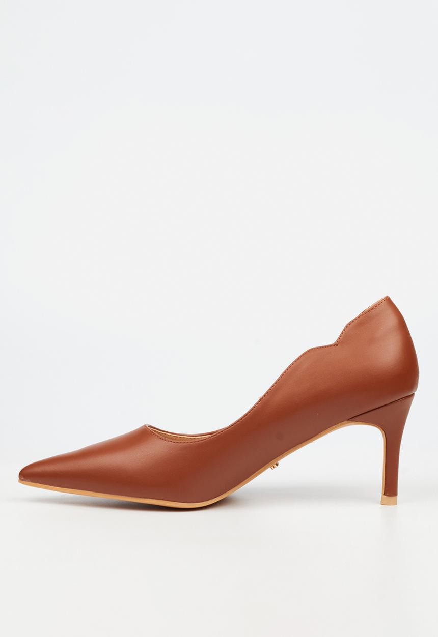 Miss Black - Nola 6 scallow low heel - tan