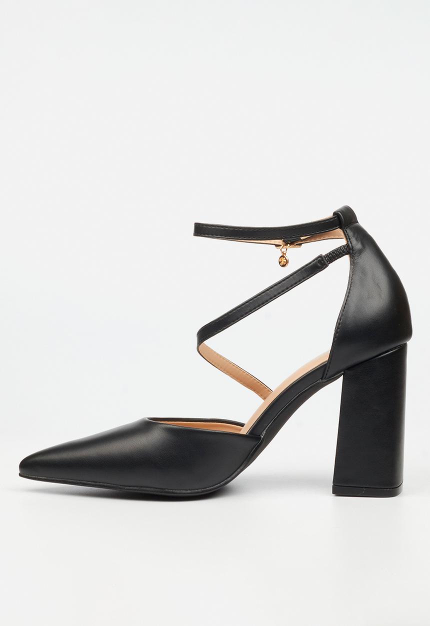 Miss Black - Novi 2 crossover block heel - black