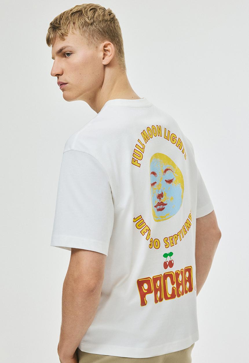 H&M - Loose fit T-shirt - white/pacha