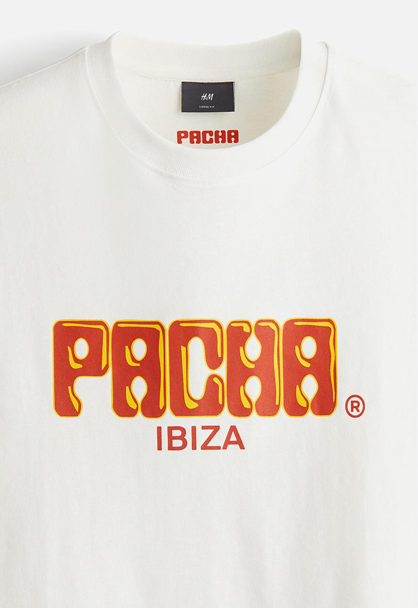 H&M - Loose fit T-shirt - white/pacha