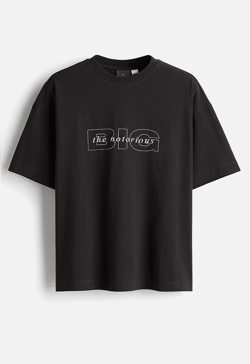 H&M - Oversized fit T-shirt - black/the notorious b.i.g