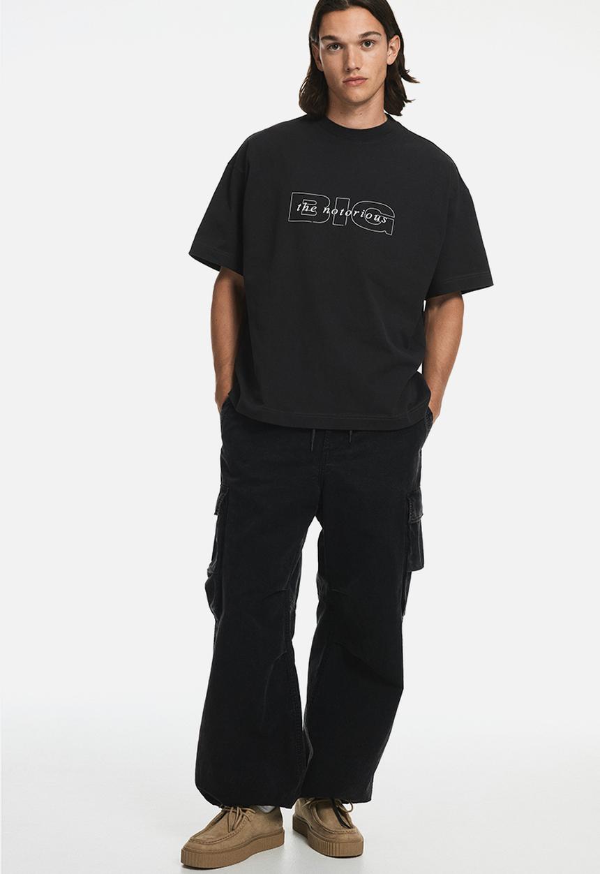 H&M - Oversized fit T-shirt - black/the notorious b.i.g