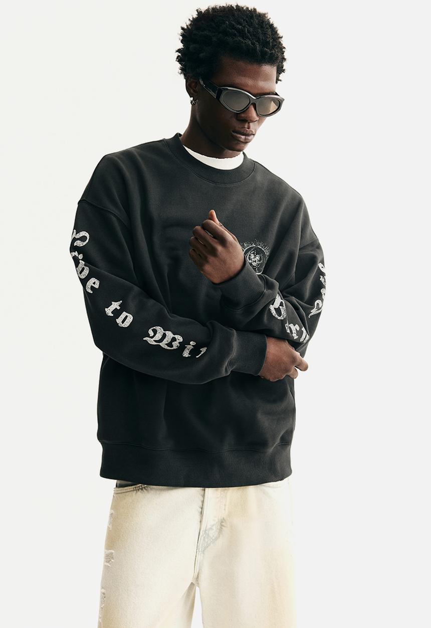 H&M - Oversized fit printed sweatshirt - black/motörhead