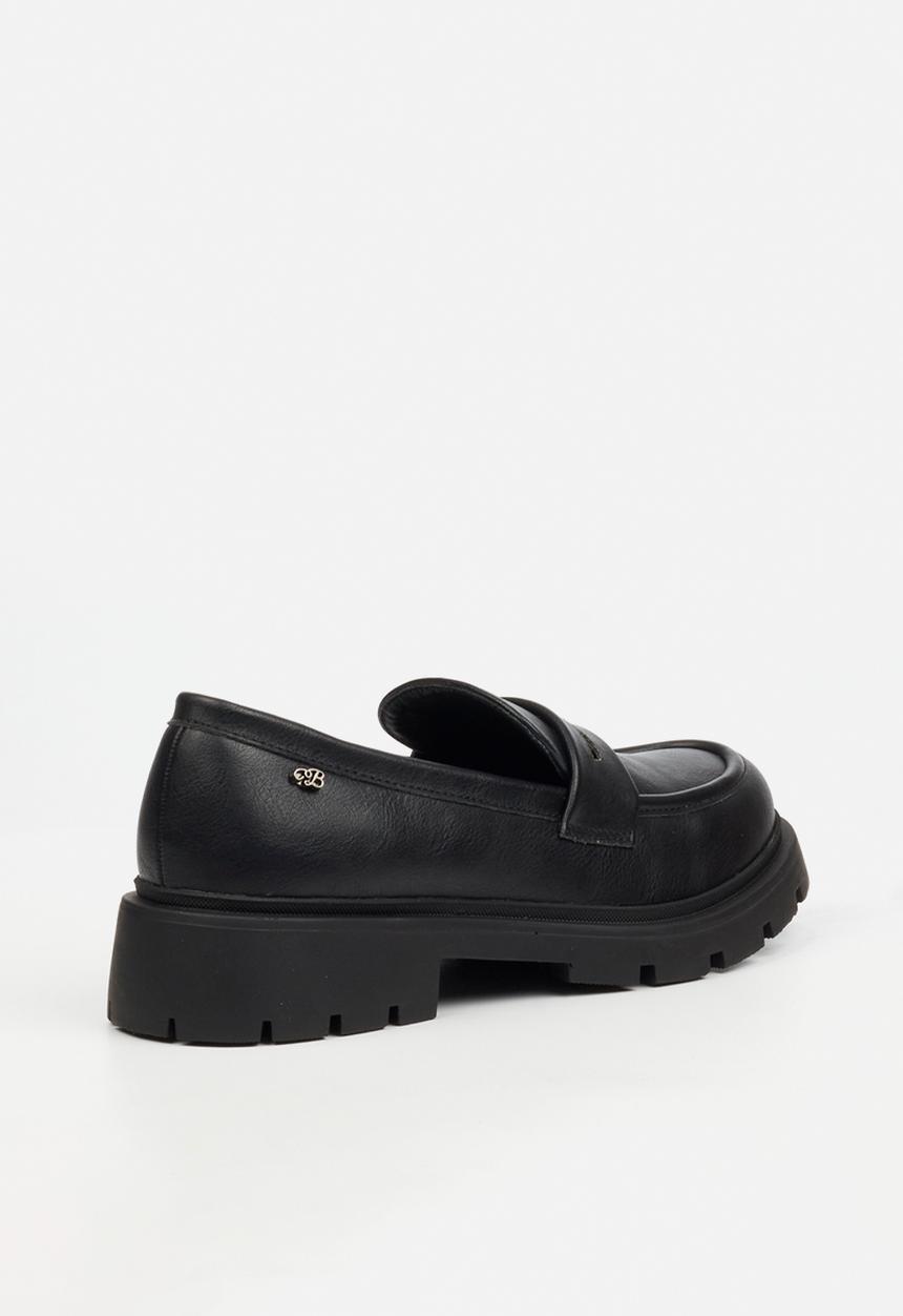 Miss Black - Tipsy 7 penny moc chunky derby - black