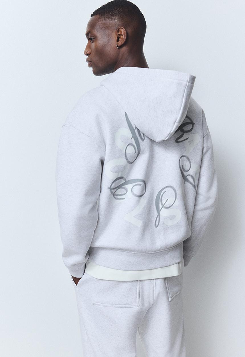 H&M - Loose fit zip-through hoodie - grey paris