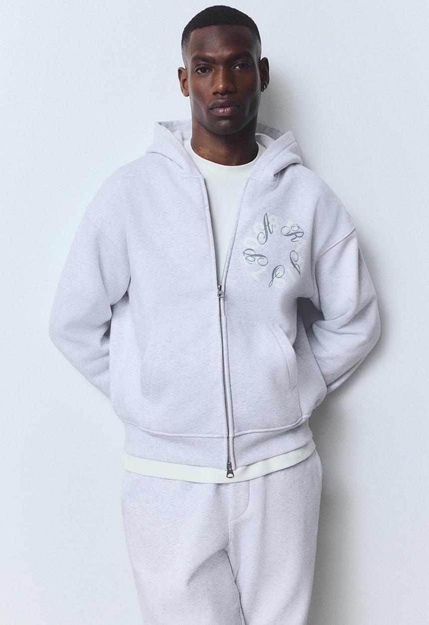 H&M - Loose fit zip-through hoodie - grey paris