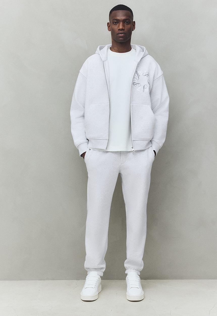 H&M - Loose fit zip-through hoodie - grey paris