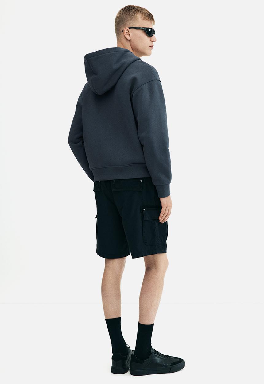 H&M - Loose fit zip-through hoodie - steel blue