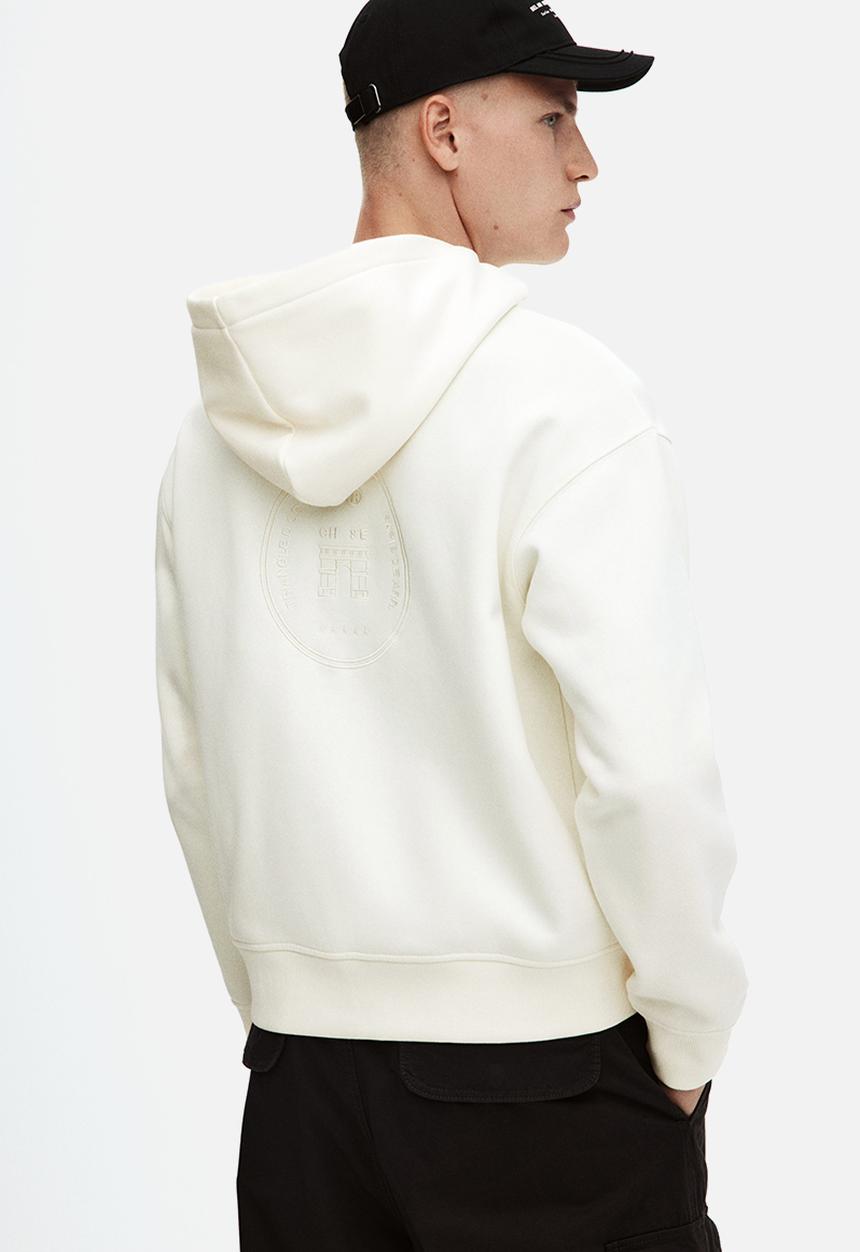 H&M - Loose fit zip-through hoodie - white