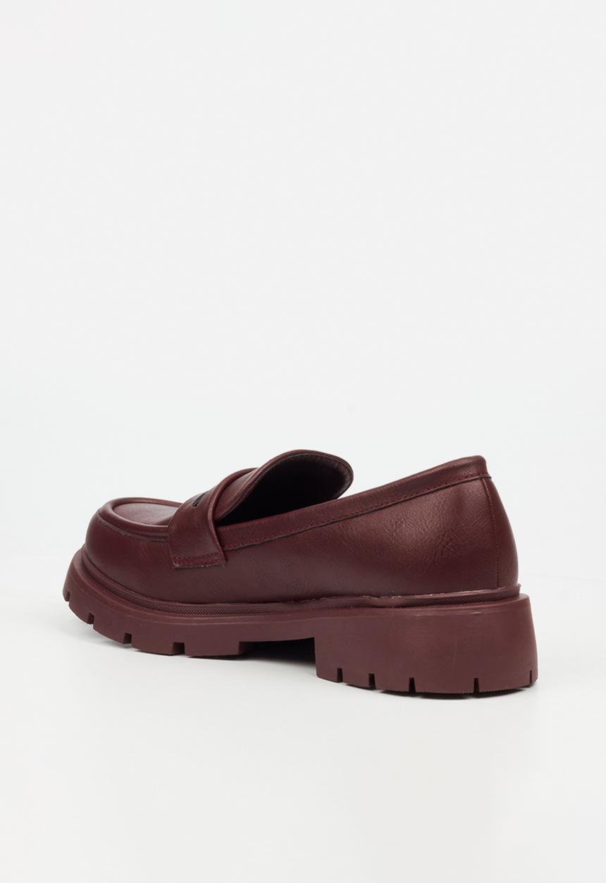 Miss Black - Tipsy 7 penny moc chunky derby - wine