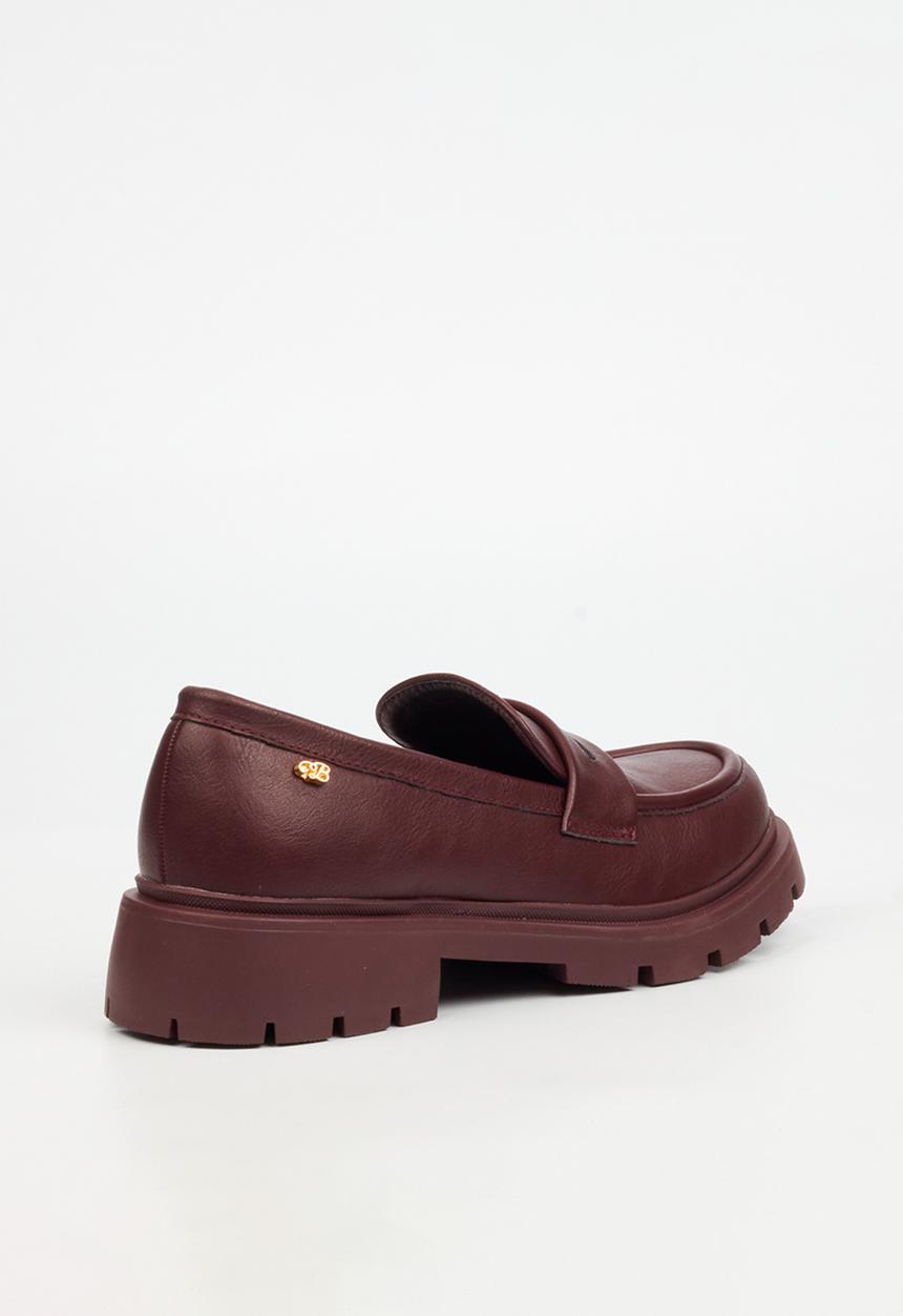 Miss Black - Tipsy 7 penny moc chunky derby - wine