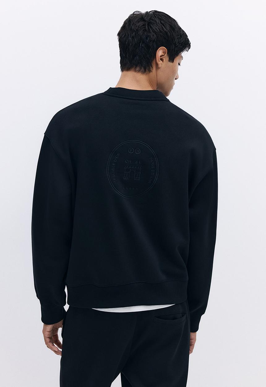 H&M - Regular fit printed sweatshirt - black