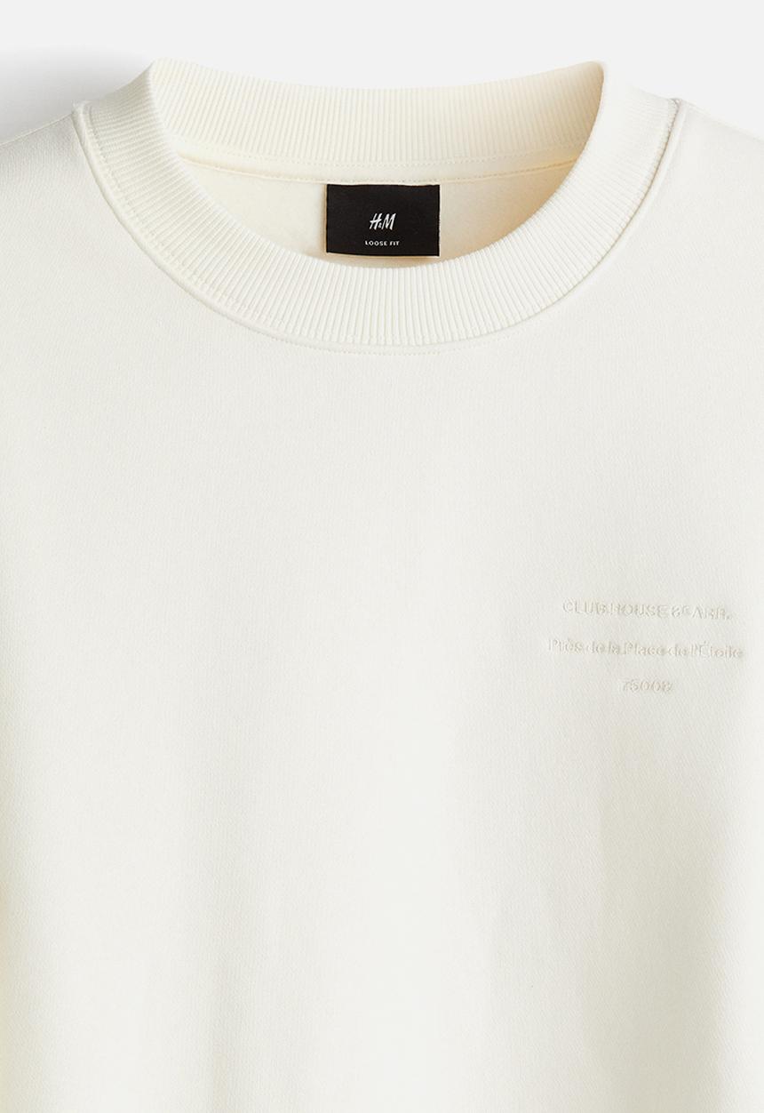 H&M - Regular fit printed sweatshirt - white club house