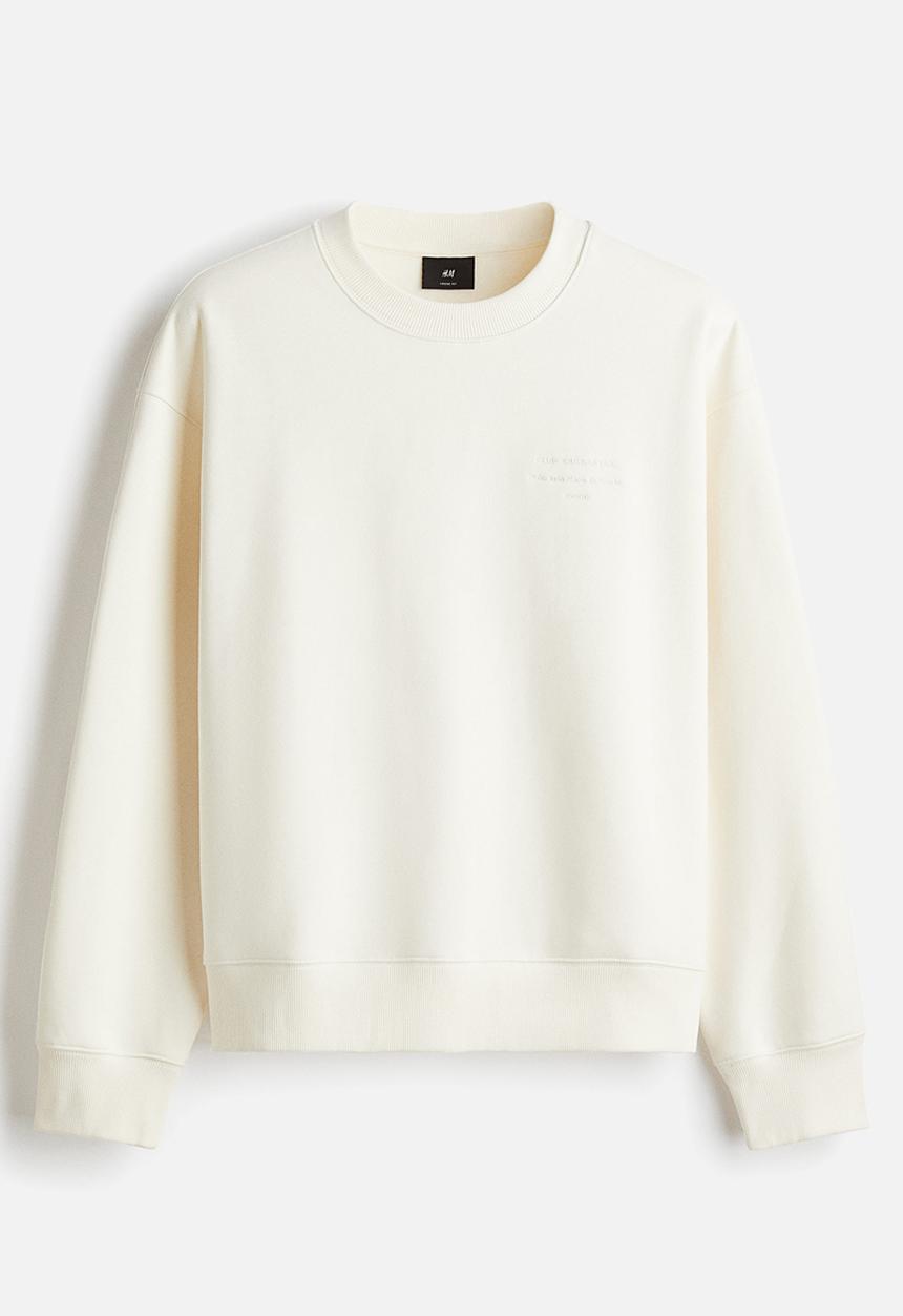 H&M - Regular fit printed sweatshirt - white club house