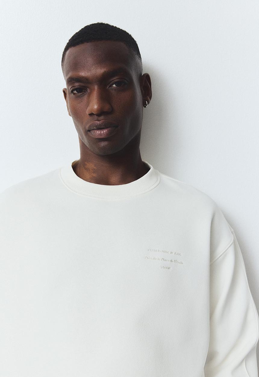H&M - Regular fit printed sweatshirt - white club house