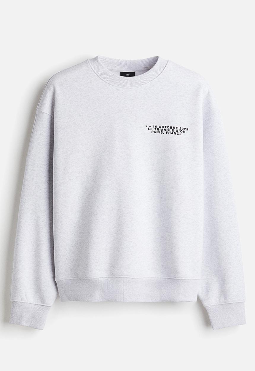 H&M - Regular fit printed sweatshirt - grey marl paris france