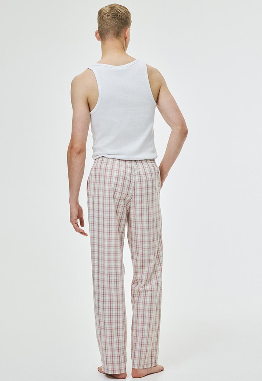 H&M - Relaxed fit poplin trousers - pink/checked